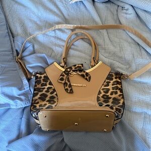 Michael Kors Brown and Leopard Print Satchel